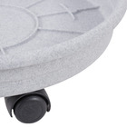 Prato Plástico com Rodízio Redondo Cinza 26cm