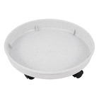 Prato Plástico com Rodízio Redondo Cinza Médio