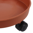 Prato Plástico com Rodízio Redondo Marrom 22cm