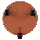 Prato Plástico com Rodízio Redondo Marrom 22cm