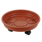 Prato Plástico com Rodízio Redondo Marrom 26cm