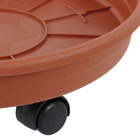 Prato Plástico com Rodízio Redondo Marrom 26cm