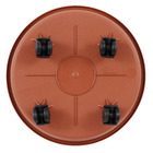 Prato Plástico com Rodízio Redondo Marrom 26cm