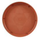 Prato Plástico com Rodízio Redondo Marrom 30cm