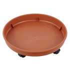 Prato Plástico com Rodízio Redondo Marrom 30cm