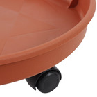 Prato Plástico com Rodízio Redondo Marrom 30cm