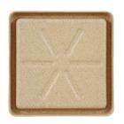 Prato Plástico Quadrado Bege 25x25cm