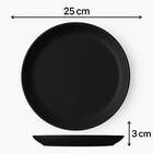 Prato Plástico Redondo Cozy 25cm Refeição Preto Resistente Ra