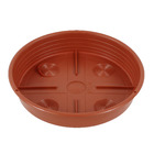 Prato Plástico Roma Redondo Marrom Mini