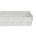 Prato Plástico Roma Retangular Cinza Grande