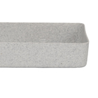 Prato Plástico Roma Retangular Cinza Médio