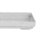 Prato Plástico Roma Retangular Cinza Pequeno