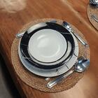 Prato Porcelana Germer Fundo Preto Redondo 23cm Nero Com Esta