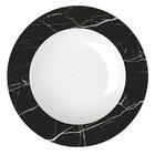 Prato Porcelana Germer Fundo Preto Redondo 23cm Nero Com Esta