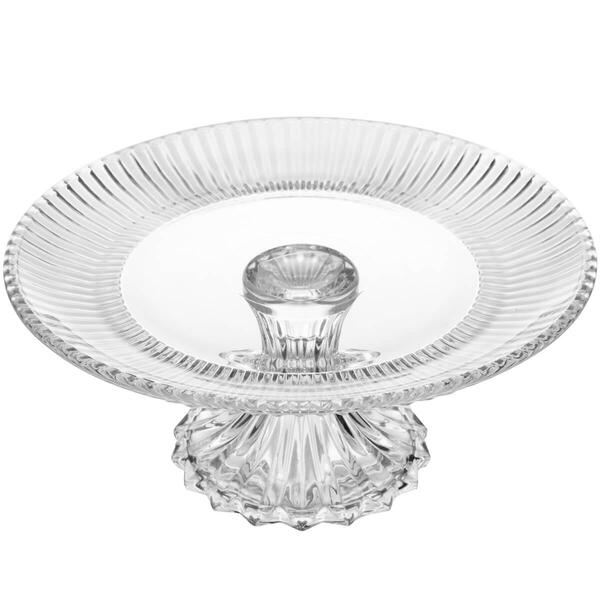 Prato Porta Bolo Com Pé Cristal Renaissance 25cm Boleira Lyor