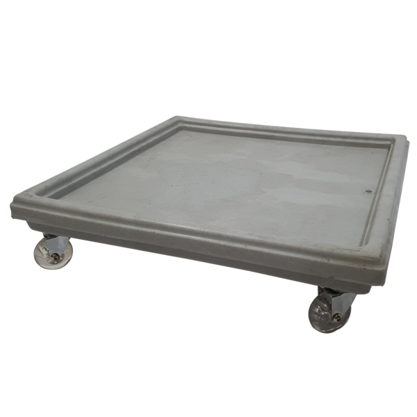 Prato Quadrado Com Roda  20cm Cimento - Alpe & Aritana