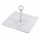 Prato Quadrado De Vidro Para Queijo 30 Cm 30 Cm X 18 Cm