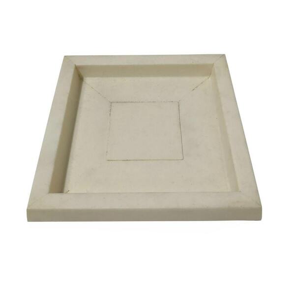 Prato Quadrado Polietileno Para Vasos De Plantas 22cm Bege