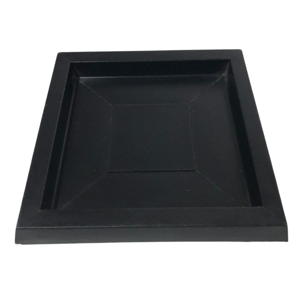 Prato Quadrado Polietileno Para Vasos De Plantas 22cm Preto