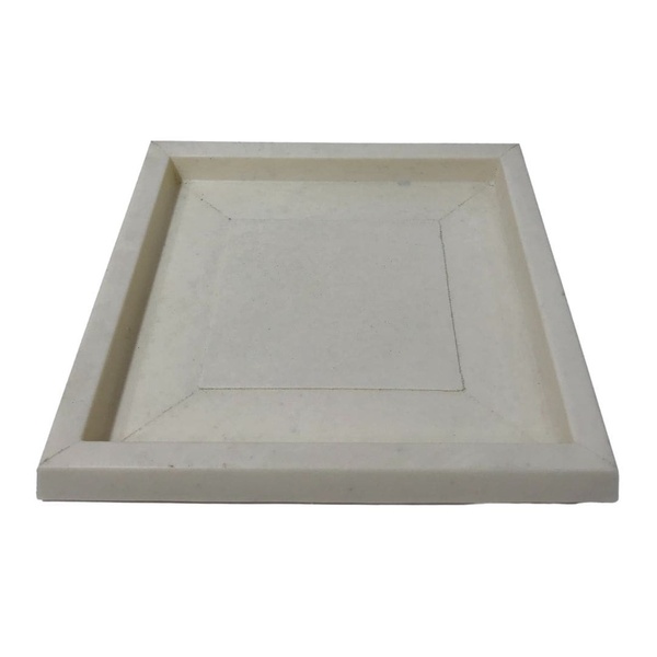 Prato Quadrado Polietileno Para Vasos De Plantas 25cm Bege