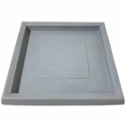 Prato Quadrado Polietileno Para Vasos De Plantas 25cm Cinza