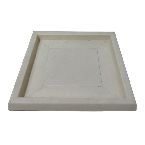 Prato Quadrado Polietileno para Vasos De Plantas 43cm Bege