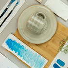 Prato Raso Aquarela Cinza 28cm