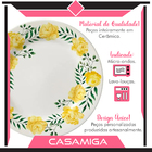 Prato Raso Cerâmica Alice 24,2cm Amarelo