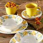 Prato Raso Cerâmica Alice 24,2cm Amarelo