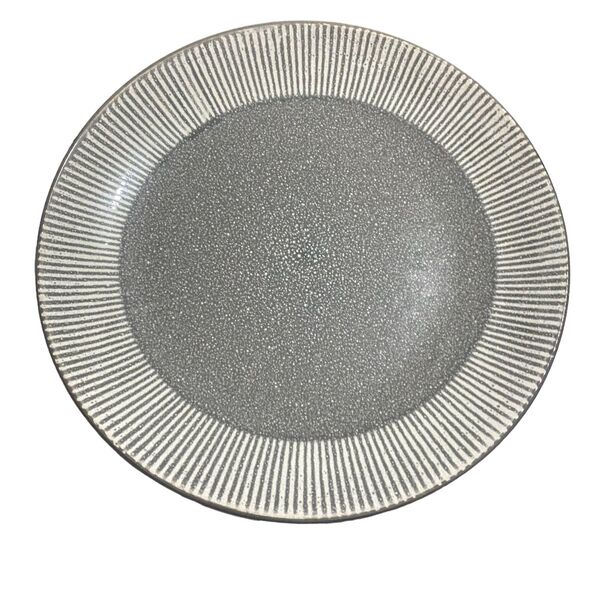 Prato Raso Cerâmica Cinza 27cm Resistente À Riscos E Manchas
