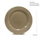 Prato Raso Cerâmica Perla Cinza 24cm - Corona Yoi