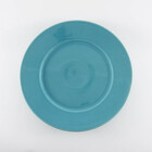 Prato raso cerâmica turquesa 25cm Porto Brasil