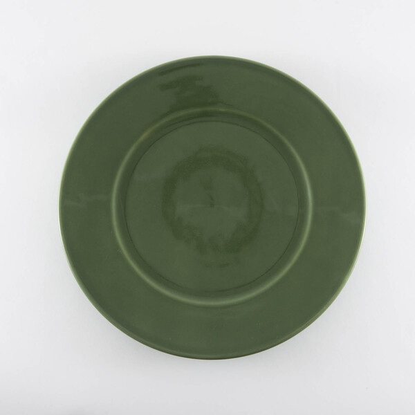 Prato raso cerâmica verde 25cm Porto Brasil