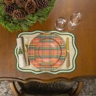 Prato Raso Copa E Cia Aquarelle Natal Em Cerâmica - Xadrez