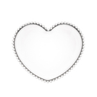 Prato Raso Cristal De Chumbo Coração Transparente Pearl 25x22