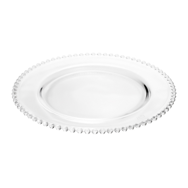 Prato Raso Cristal De Chumbo Redondo Pearl Transparente 28cm