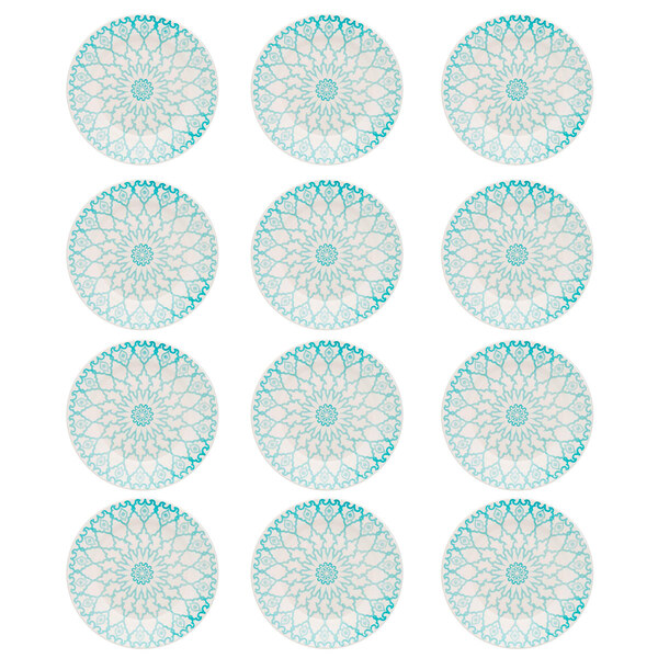 Prato Raso De Cerâmica 24cm Estampa Donna Mandala 12 Unidades