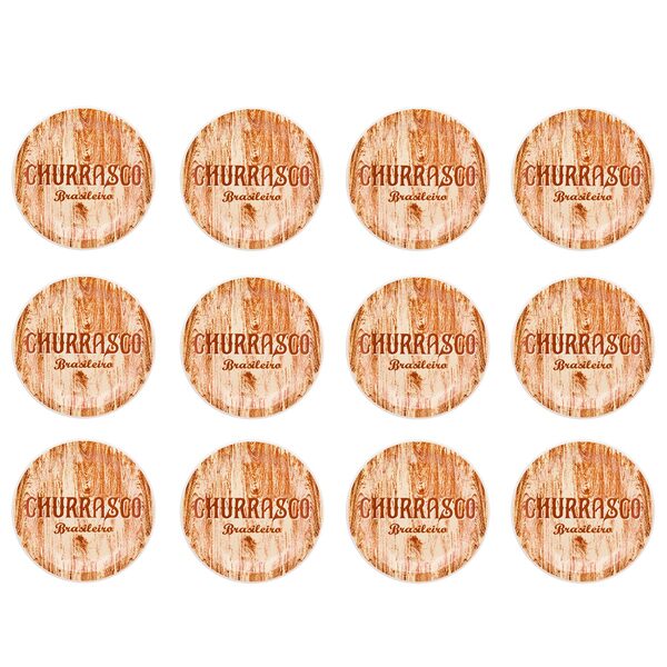 Prato Raso De Cerâmica 26 Cm Estampa Donna Churrasco 12 Unida