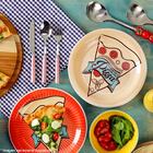 Prato Raso De Cerâmica 26cm Estampa Pizza 6 Unidades - Biona