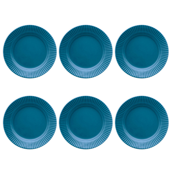 Prato Raso De Cerâmica Canelé Azul 24cm 6 Unidades - Biona 13