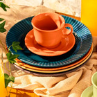 Prato Raso De Cerâmica Canelé Azul 24cm 6 Unidades - Biona 13