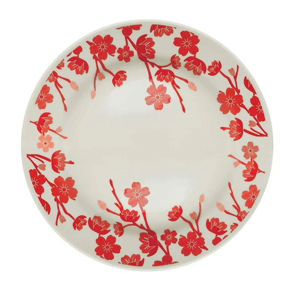 Prato Raso De Cêramica Donna Jardim Oriental 24cm 1 Unidade -