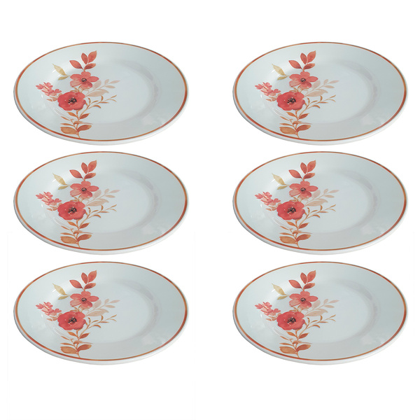 Prato Raso De Cerâmica Estampa Donna Chá Das 5 26cm 6 Unidade