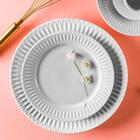 Prato Raso De Porcelana Branca 26,5cm Germer Relevo Diamante