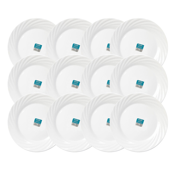 Prato Raso De Vidro Opaline Jasmim 26cm 12 Unidades - Nadir 5