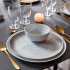 Prato Raso De Vidro Opalino Granit Mármore 25cm - Lyor