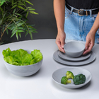 Prato Raso De Vidro Opalino Granit Mármore 25cm - Lyor