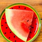 Prato Raso De Vidro Para Sobremesa Com Estampa De Melancia