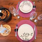 Prato Raso Estampa Folhado Lilás 26cm