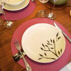 Prato Raso Estampa Folhado Lilás 26cm